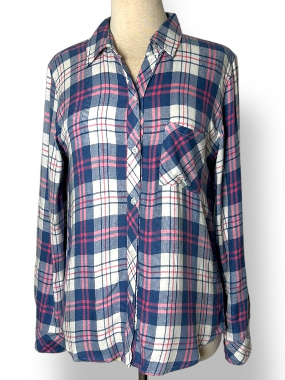 Rails Hunter Flannel Watermelon Coast Plaid Long Sleeve Button Up Sz S